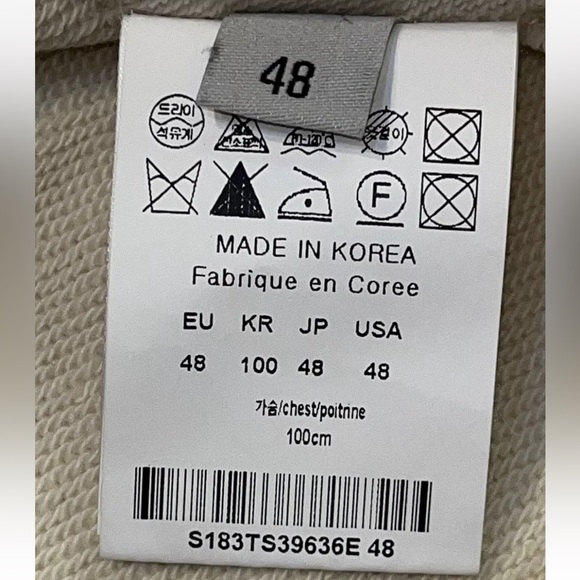 Solid Homme John Lennon Themed  Cream / Eggshell Colored Sweatshirt Size 48 - Picture 4 of 5